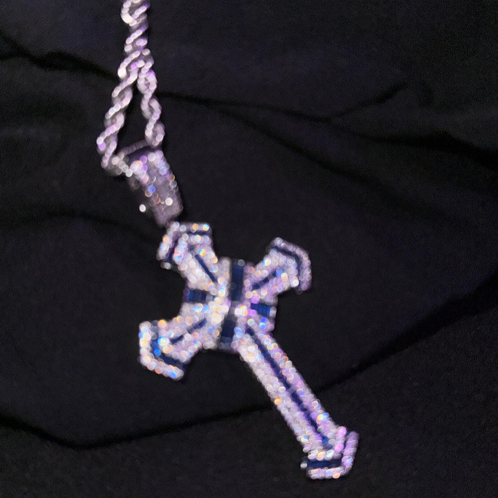 Cross Ice Blue Pendant