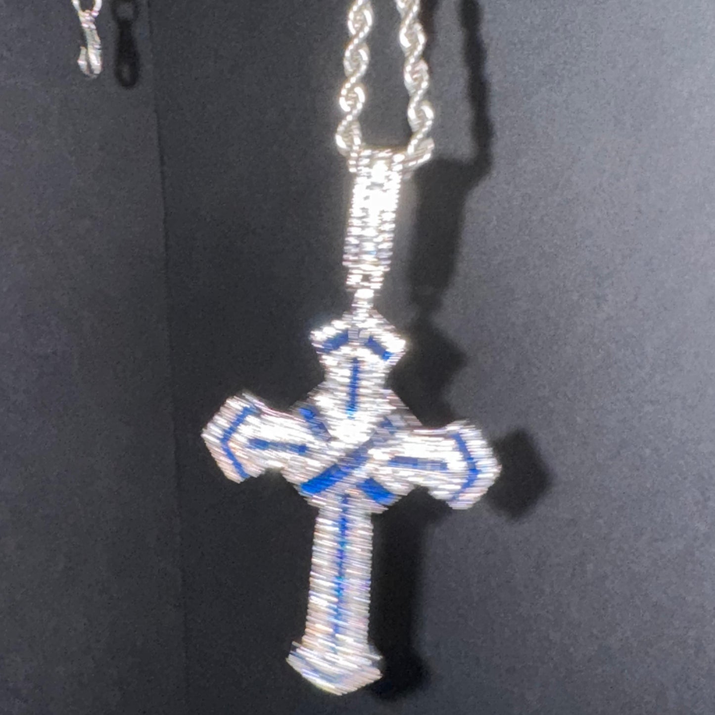 Cross Ice Blue Pendant