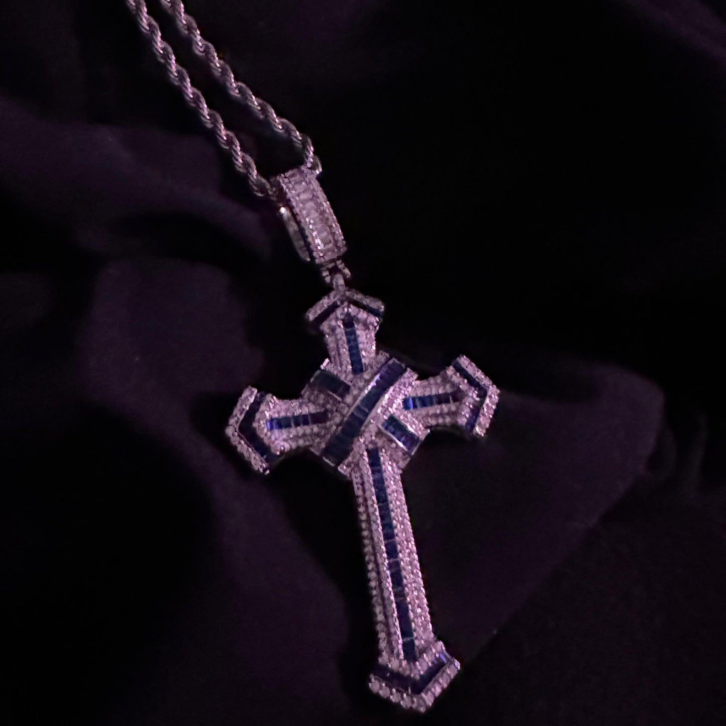 Cross Ice Blue Pendant