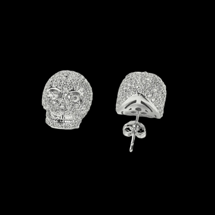 Skull Drip Sterling Silver Earrings